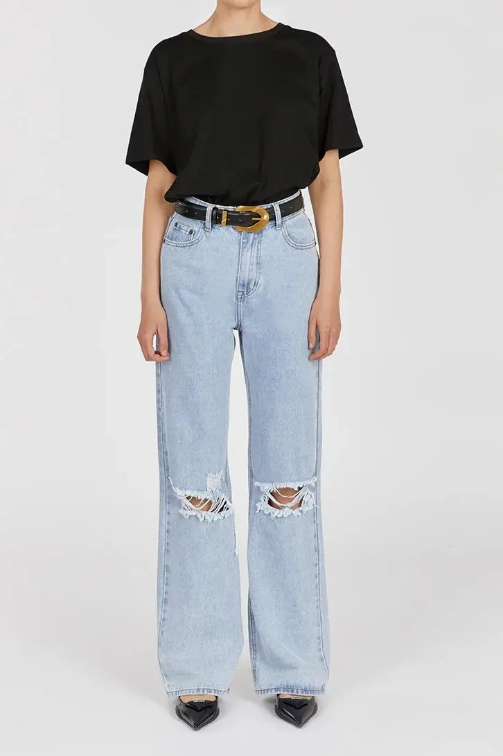 ARCHIE BLUE HIGH RISE RIPPED JEAN