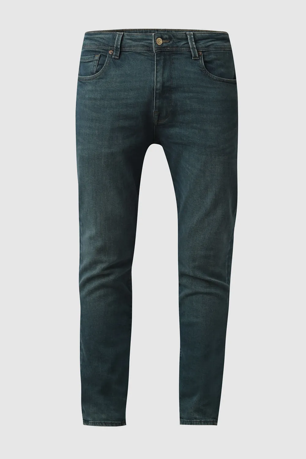 Blue Mid Rise Leon Slim Fit Jeans