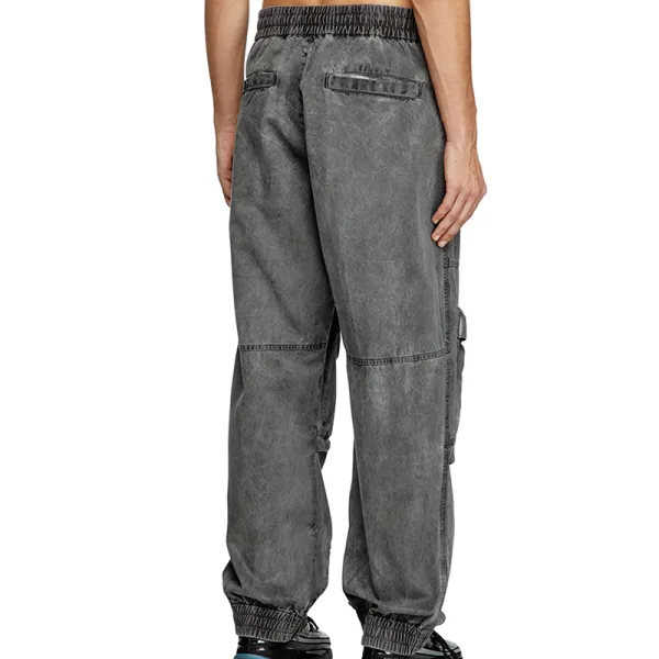 Men's Vintage Large Pocket Elastic Waist Outdoor Cargo Pants