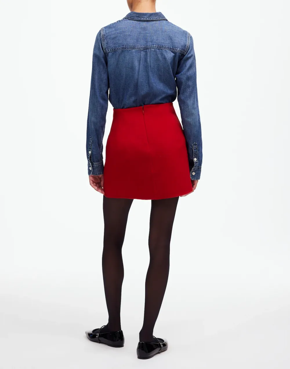 Double-Faced Mini Skirt in Wool Blend