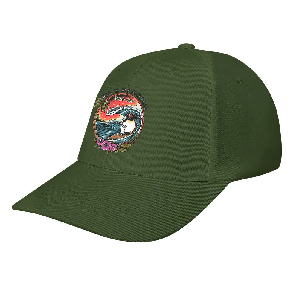 Beach Surfing Printed Bent Rubber Baseball Cap
