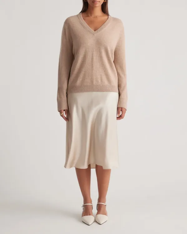 Mongolian Cashmere Relaxed V-Neck Sweater