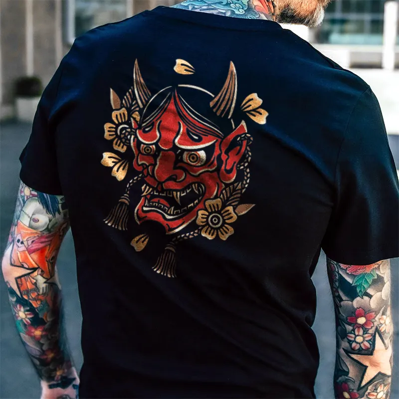 Retro Devil Pattern Men's Fashion T-shirt