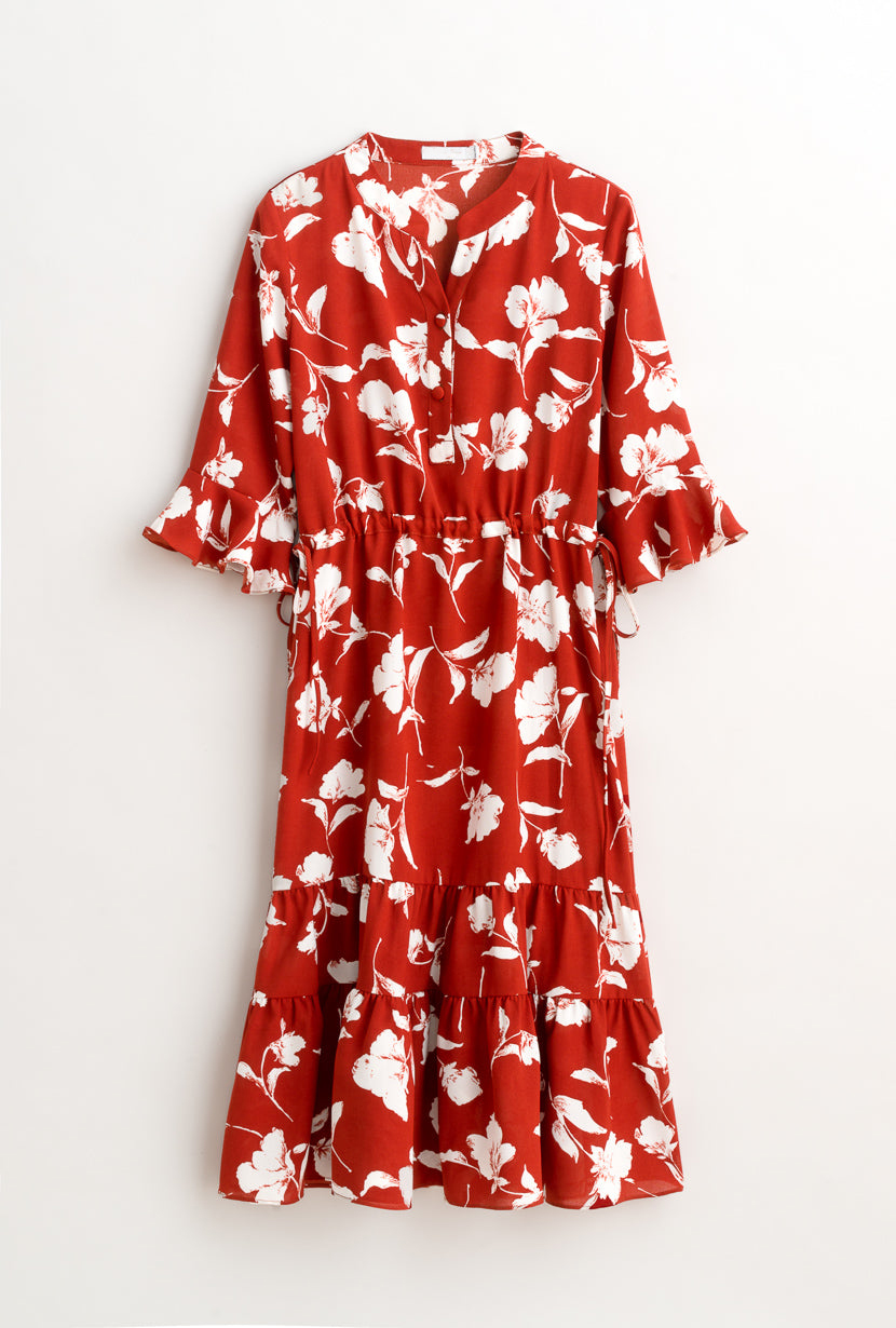 Celina Dress - Red Floral