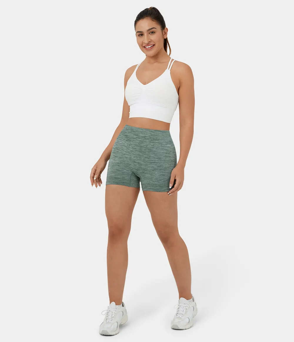 Seamless Flow High Waisted Butt Lifting Ruched Deep Dye Yoga Biker Shorts 3.5''
