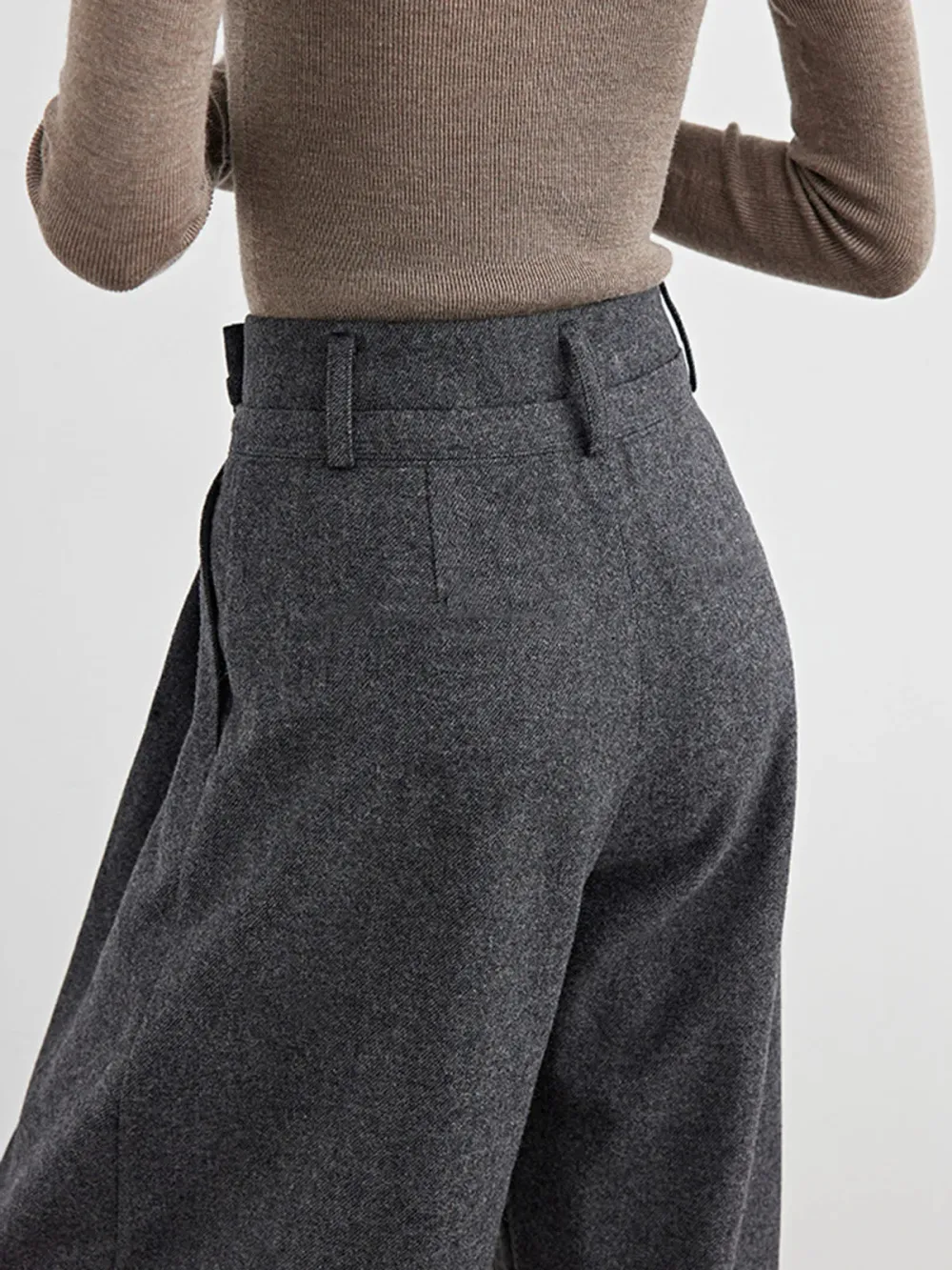 Plain High Waist Wide Leg Pants