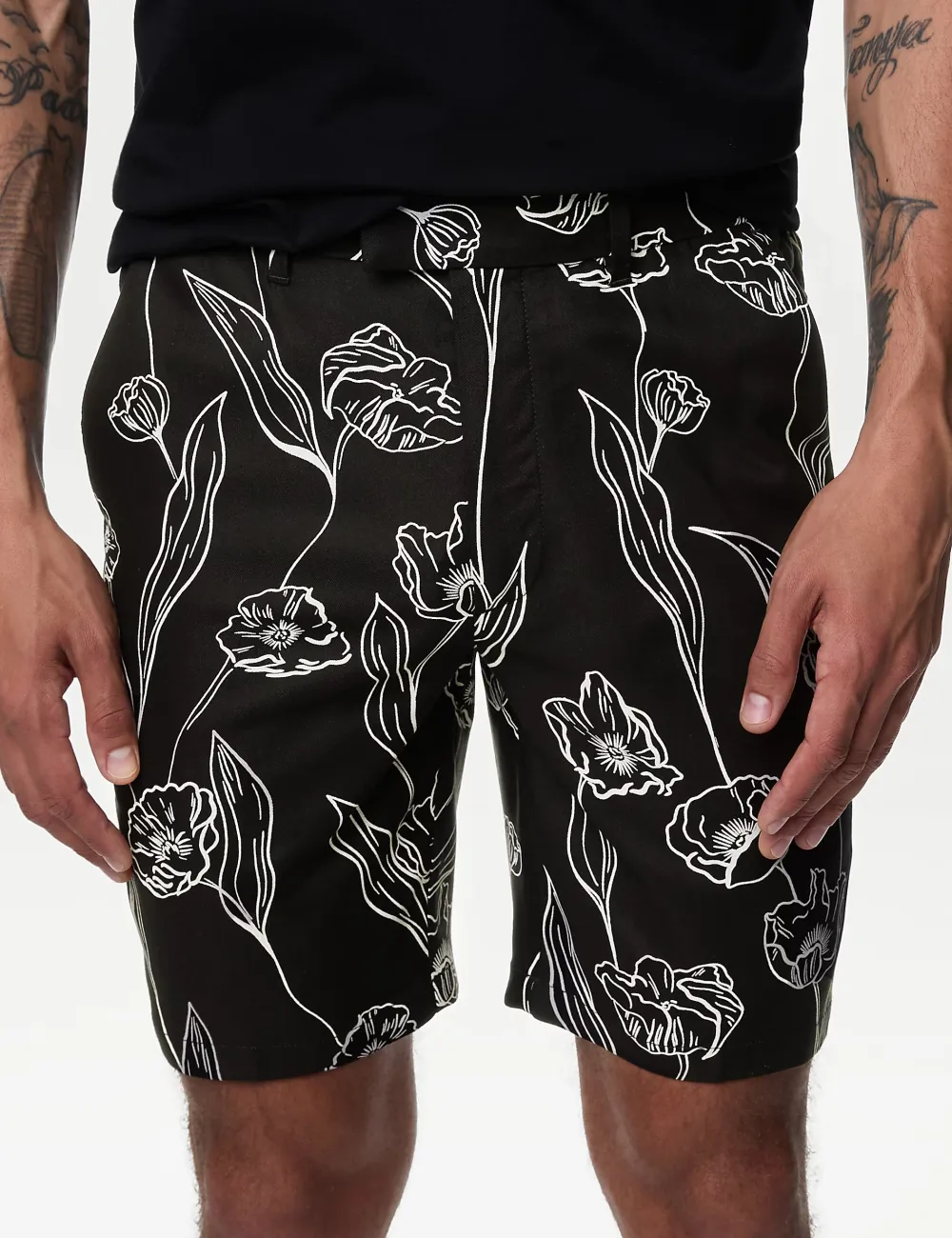 Black and white pattern shorts