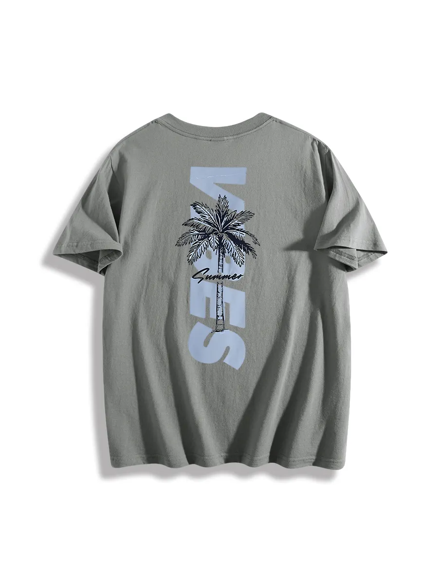 For Men Graphic Crew Neck Coconut Palm Trees T-Shirt