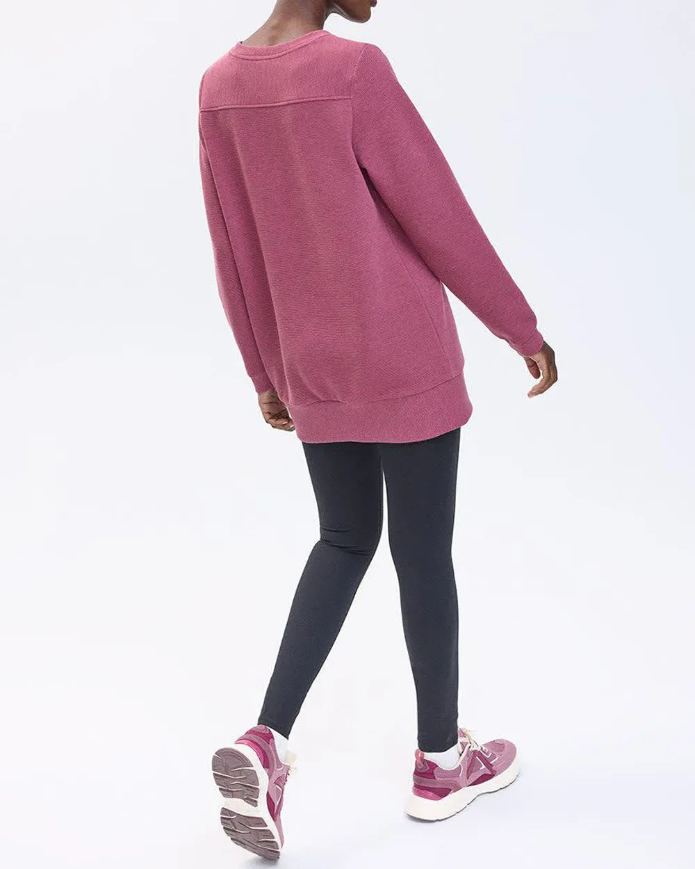 Long-Sleeve Crew-Neck Ottoman-Knit Tunic