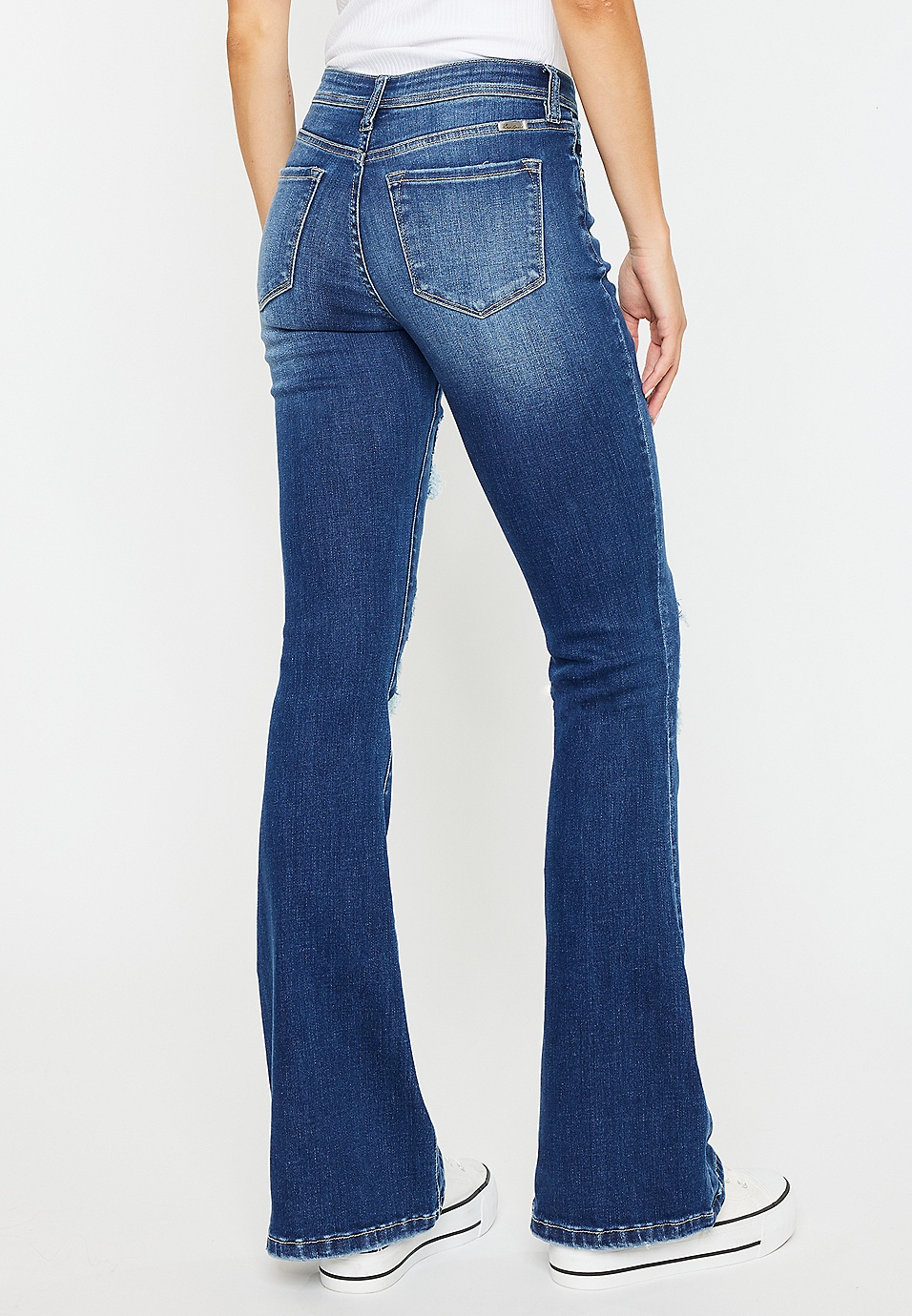 KanCan Mid Rise Ripped Flare Jean