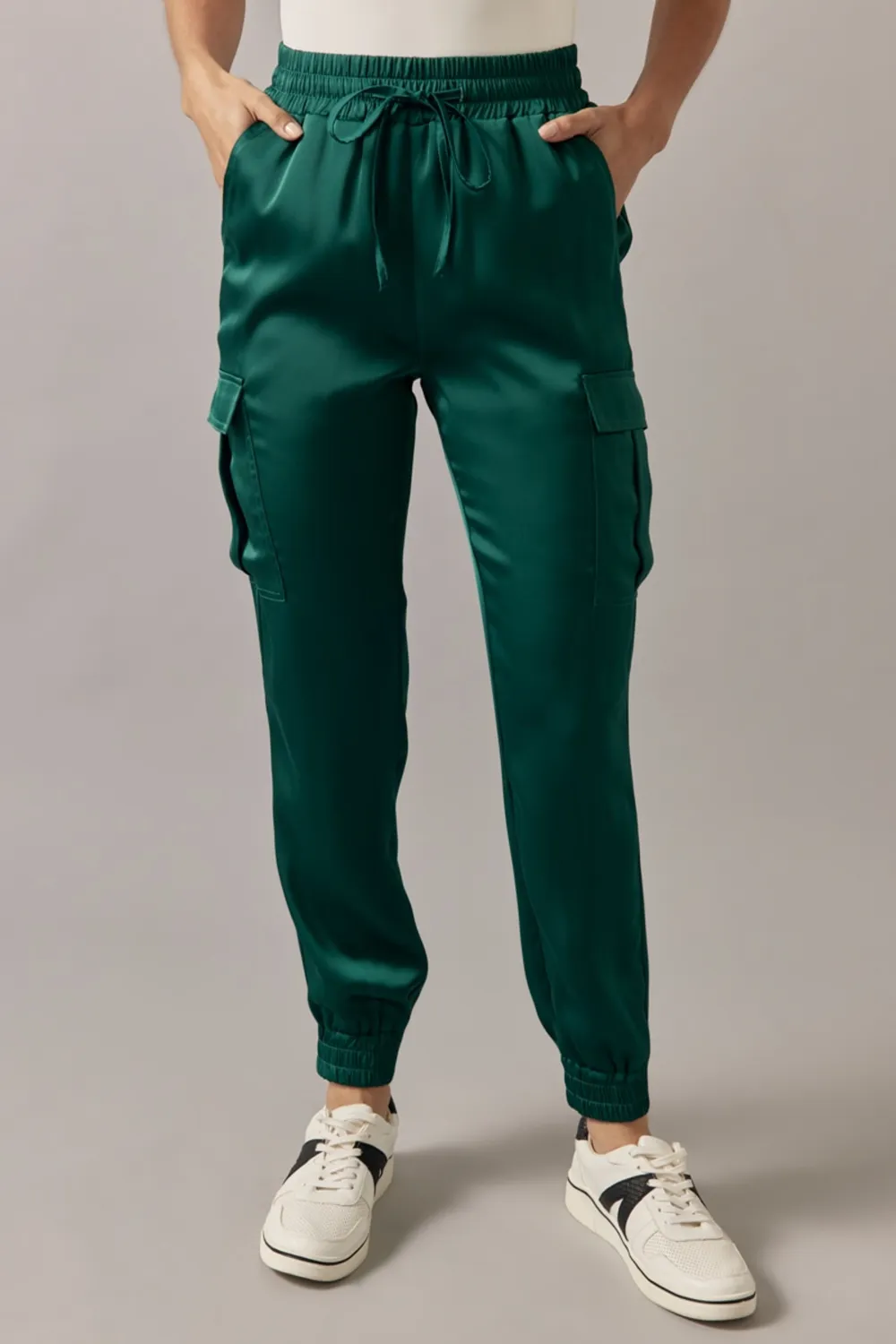 Thelma Satin Cargo Joggers