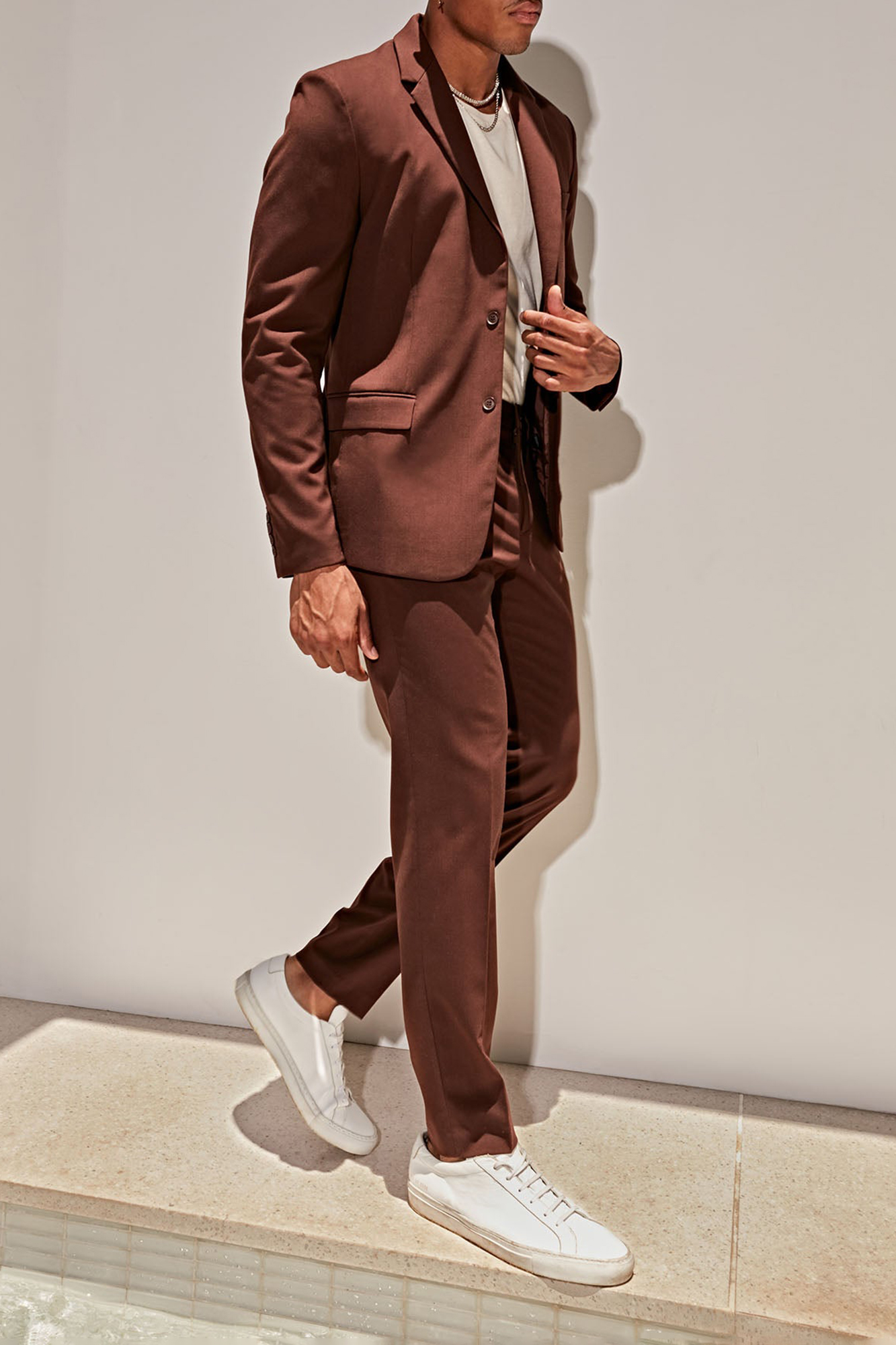 The Modern Stretch Suit Jacket - Brown