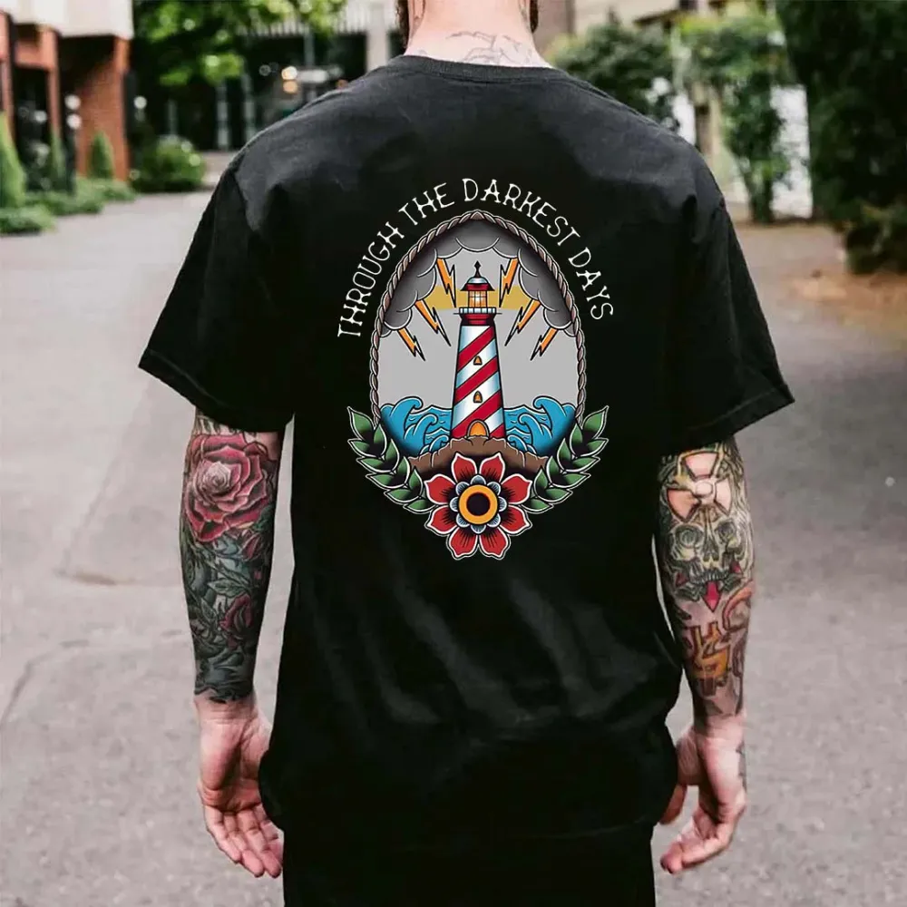 Through The Darkest Days Printed Men's T-shirt