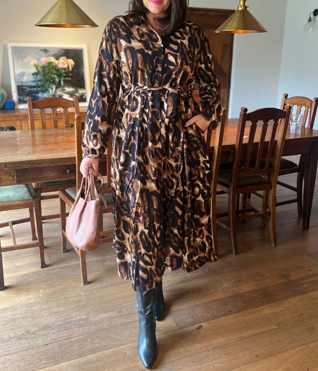 Freya Leopard Print Shirt Dress