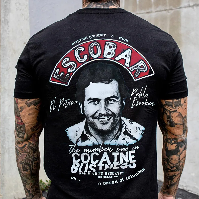 Escobar Cocaine Drug Lord Printed Men's T-shirt