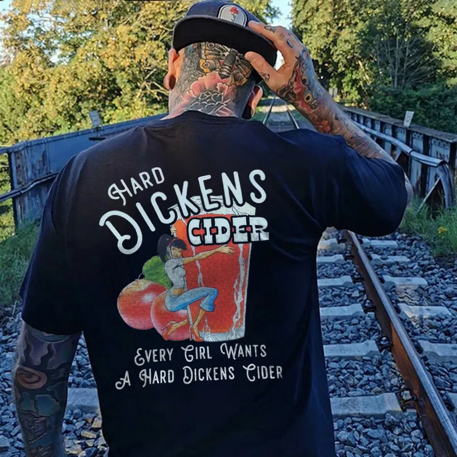 Hard Dickens Cider Printed Men's T-shirt