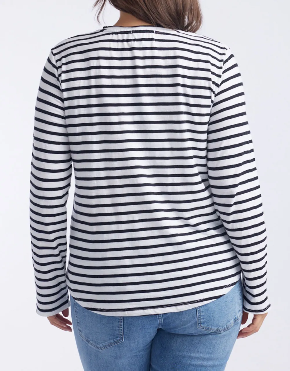 Black And White Stripes Original V-Neck Long Sleeve T-Shirt