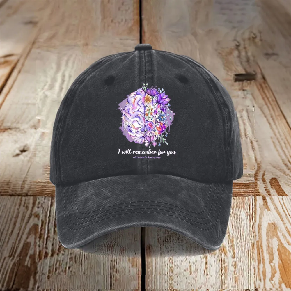 I Will Remember For You Alzheimer'S Awareness Baseball Caps
