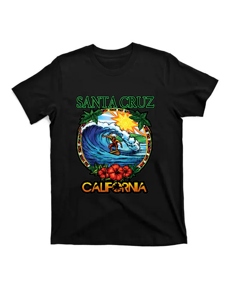 Retro Santa Cruz California Surfing Graphic Santa Cruz T-Shirt