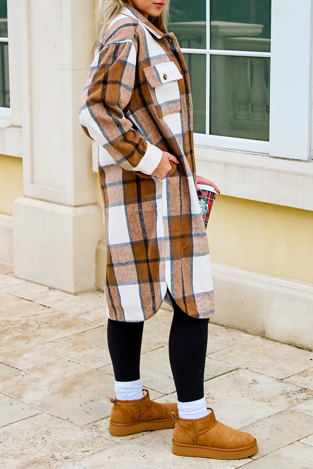 Long plaid coat