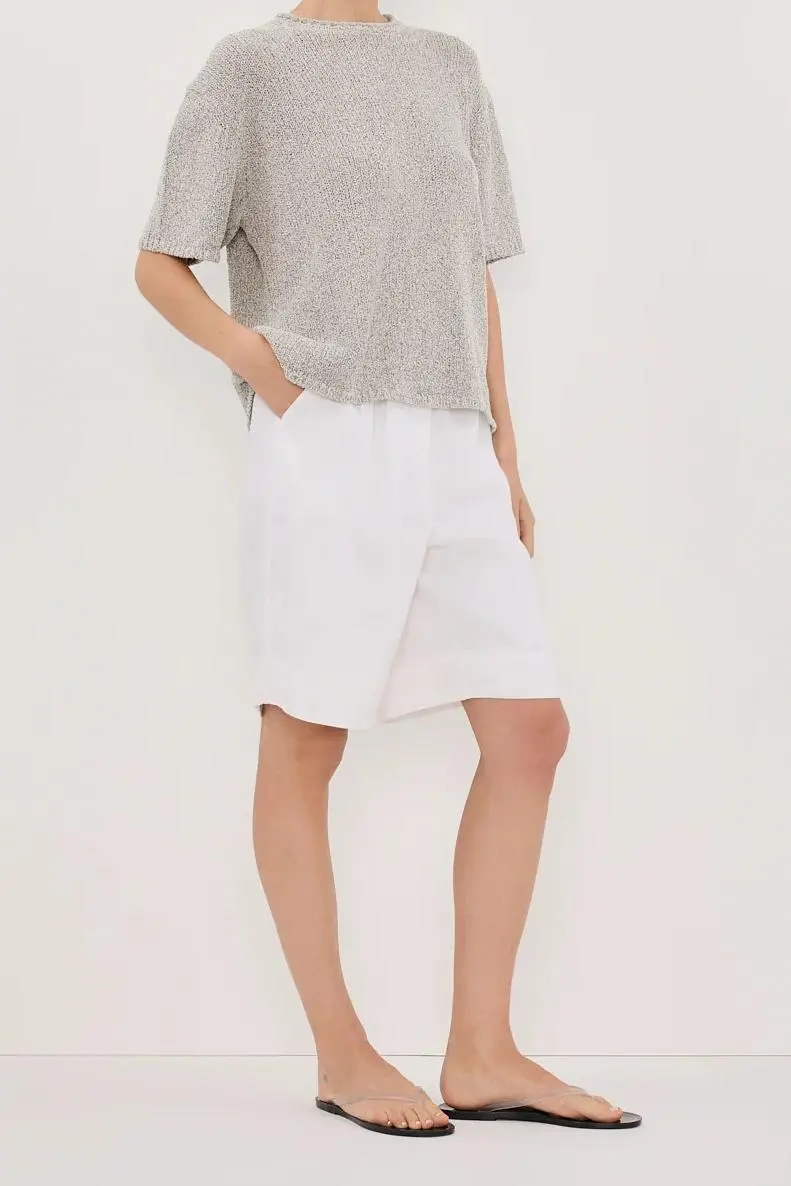 ERIN SILVER MARLE BOXY KNIT TEE