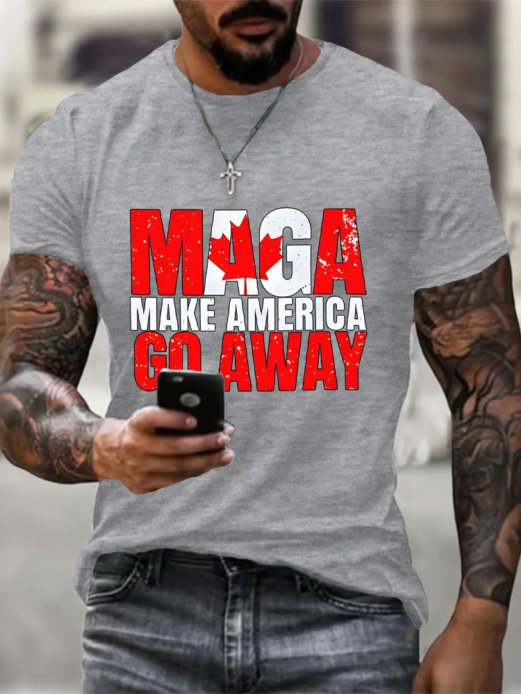Round-Neck Short-Sleeved Shirt Maga Make America Go Away T-Shirt