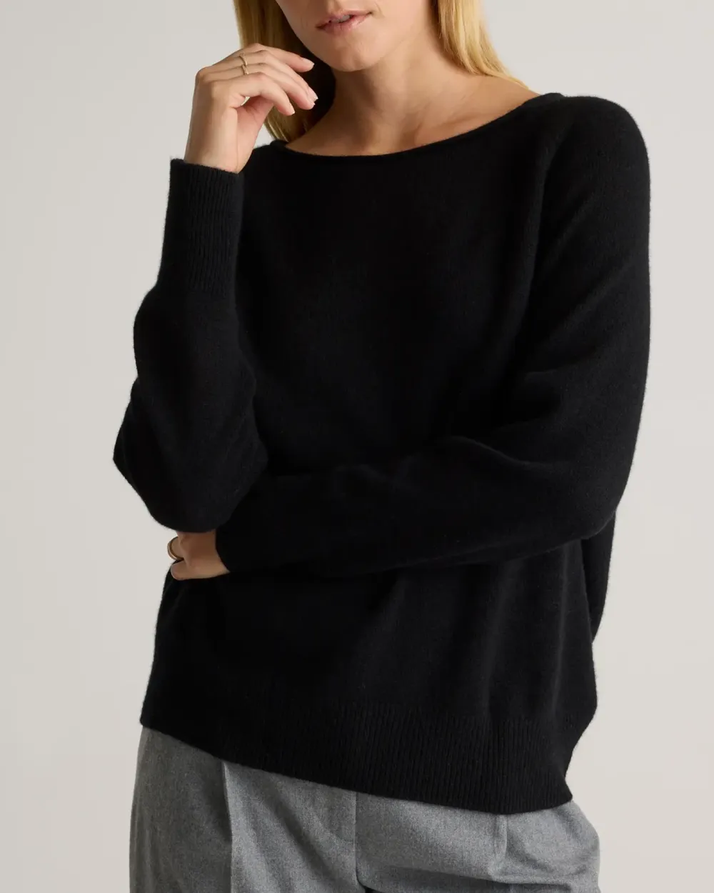 Off Shoulder Design Boatneck Sweater