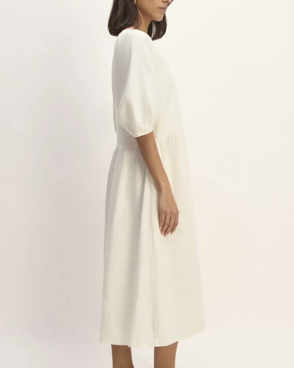 The Linen Oversized Puff-Sleeve Dress