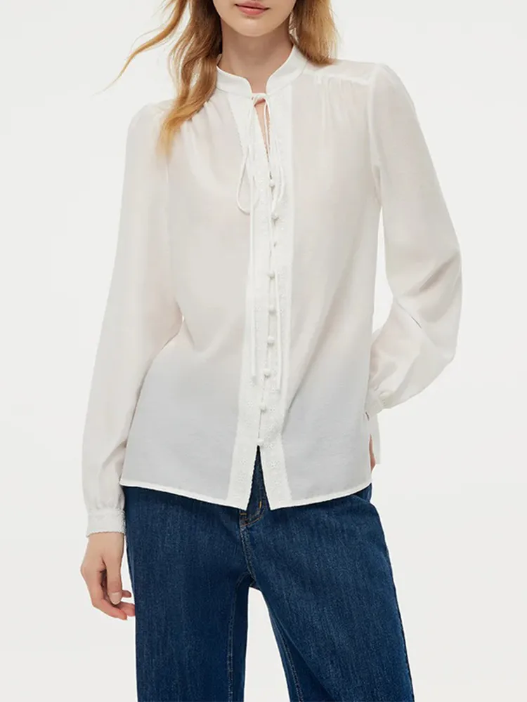 Tie Front Neck Women Blouse