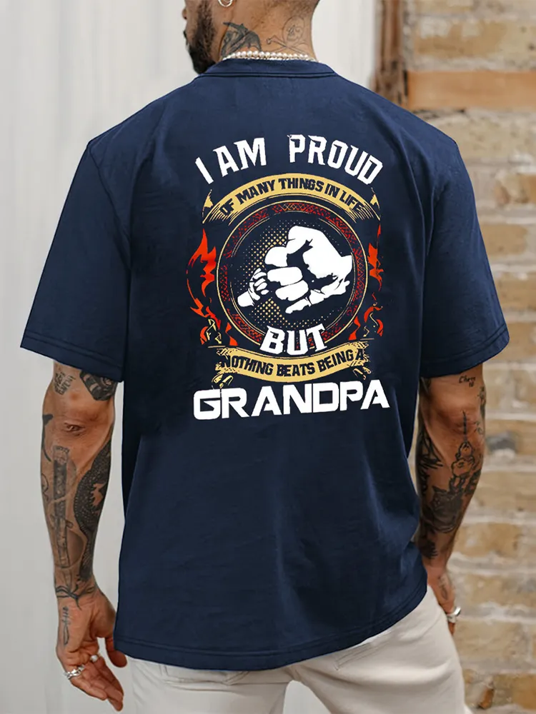 Father'S Day Men'S Letter Hand Gesture T-Shirt