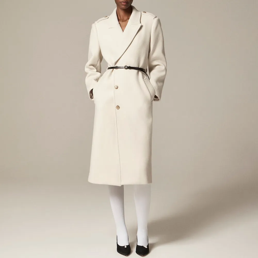 Wrap trench coat  double-faced wool blend