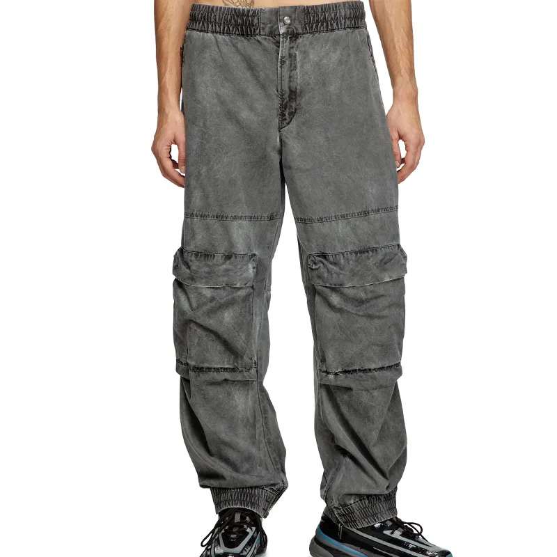 Men's Vintage Large Pocket Elastic Waist Outdoor Cargo Pants