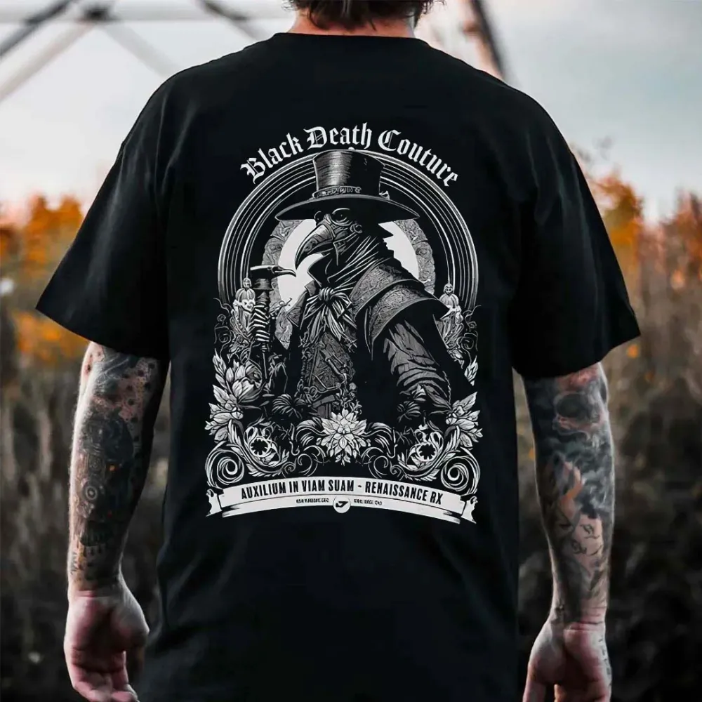 Black Death Couture Print Men T-shirts