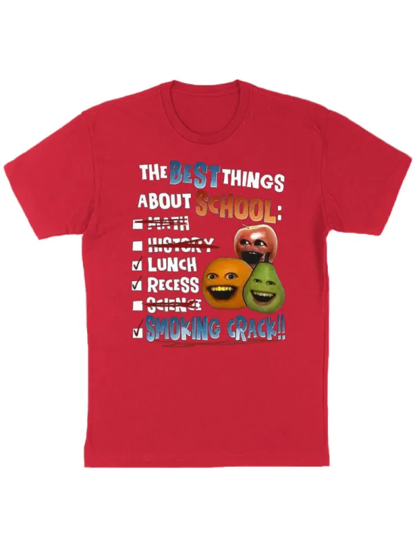 Annoying Orange Crack Shirt The Best Things About School,Easy Care