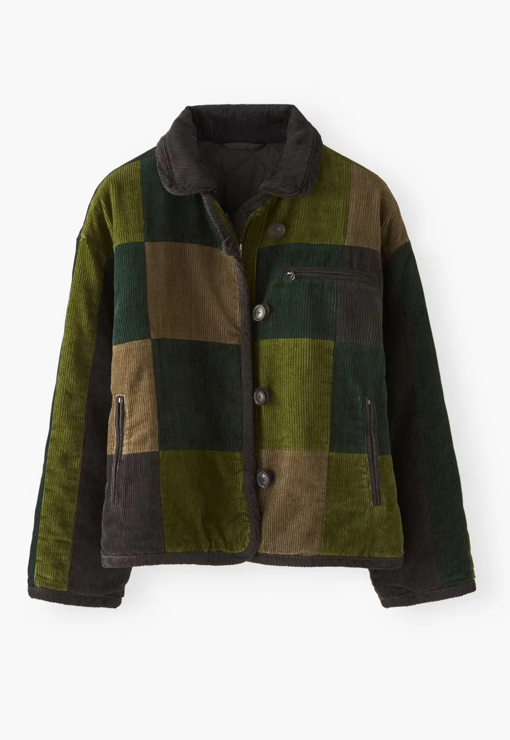 Quilted patchwork jacket
Hemp organic cotton & yak cord