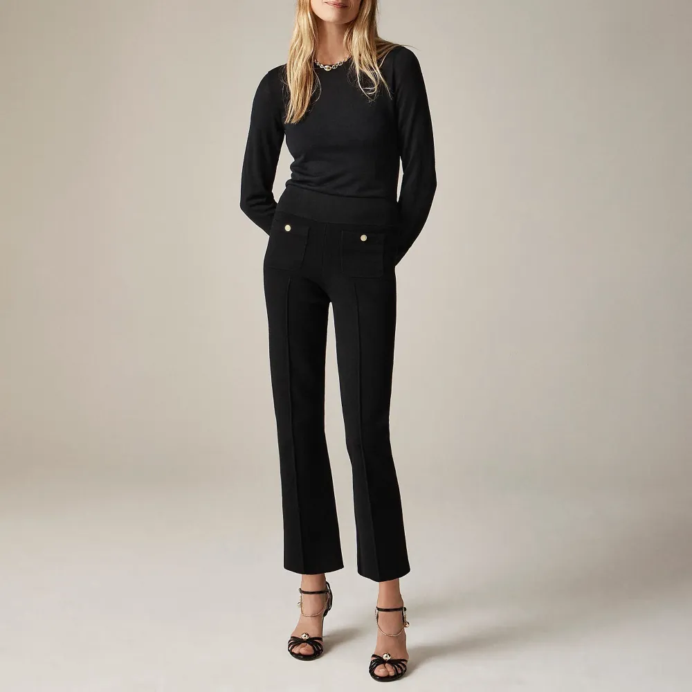 Delaney kickout sweater pant with patch pockets