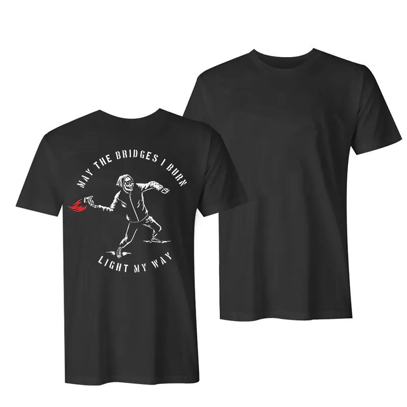 May The Bridges I Burn Light My Way Letters Skull Printing Women's T-shirt