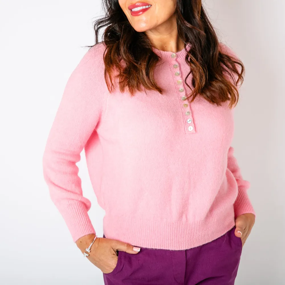 Candy Pink Crew Alpaca Jumper