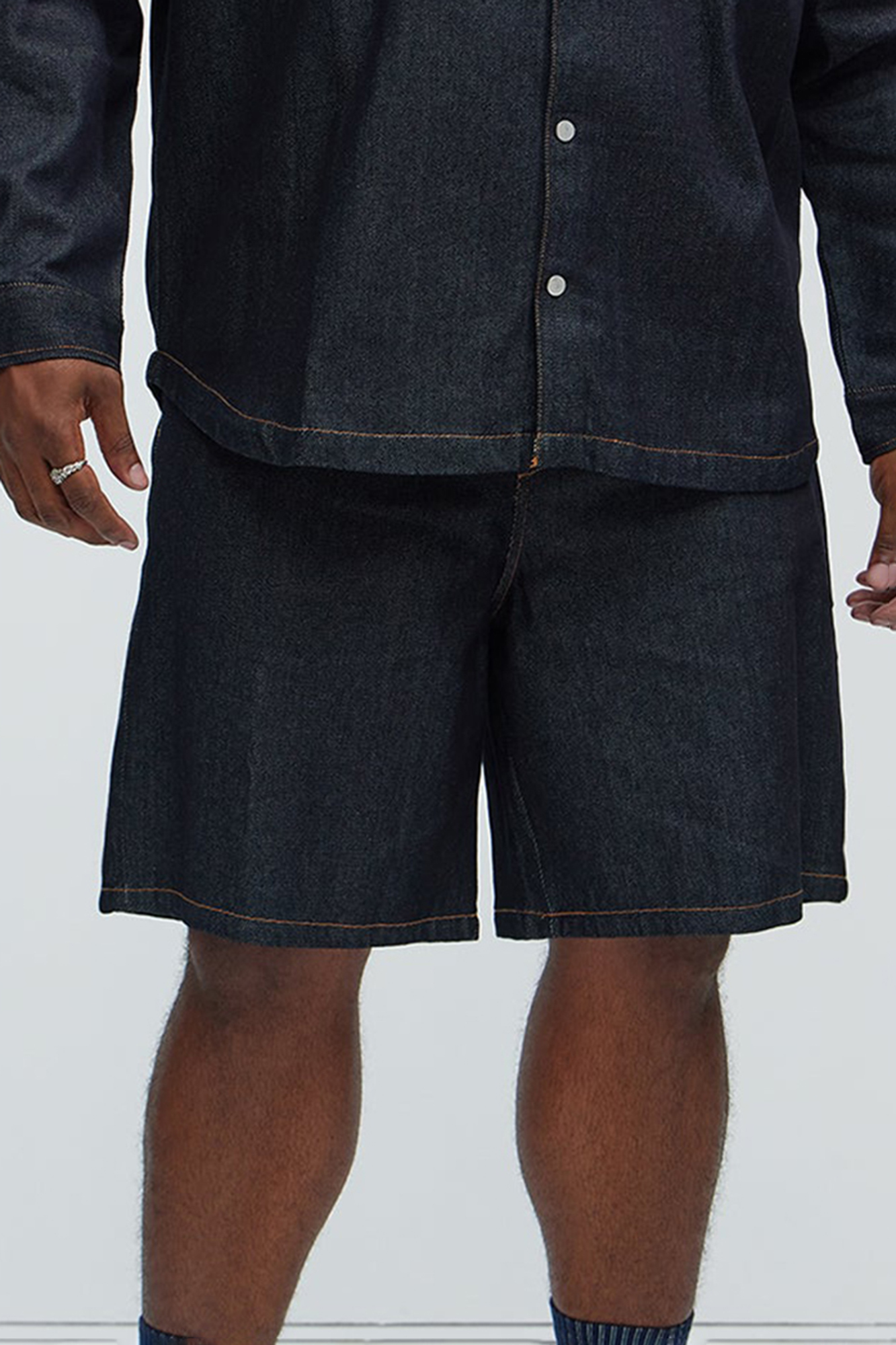 Collin Raw Denim Shorts - Indigo