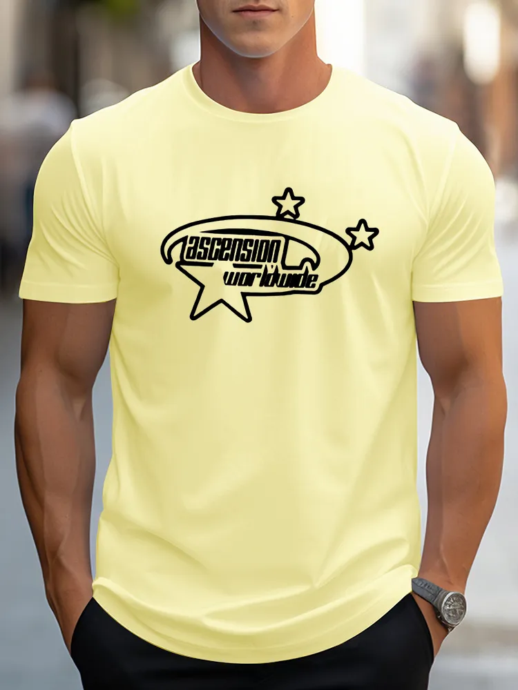 Men'S Ascension Pure Cotton Round-Neck Short-Sleeved T-Shirt