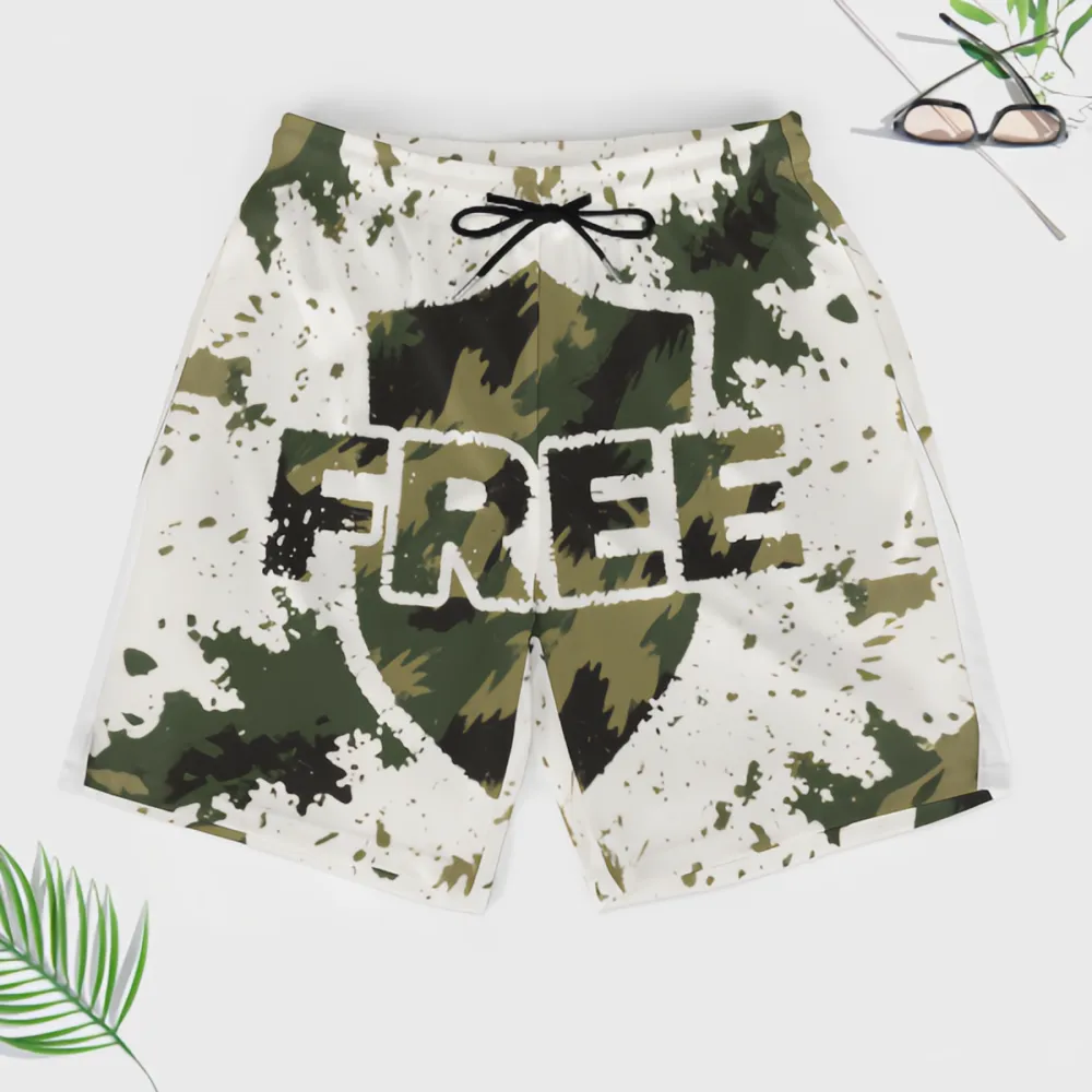 FREE Shield Army Green Camouflage Sports Beach Shorts