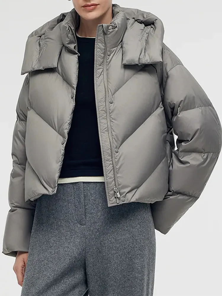 Hooded Short Goose Down Jacket