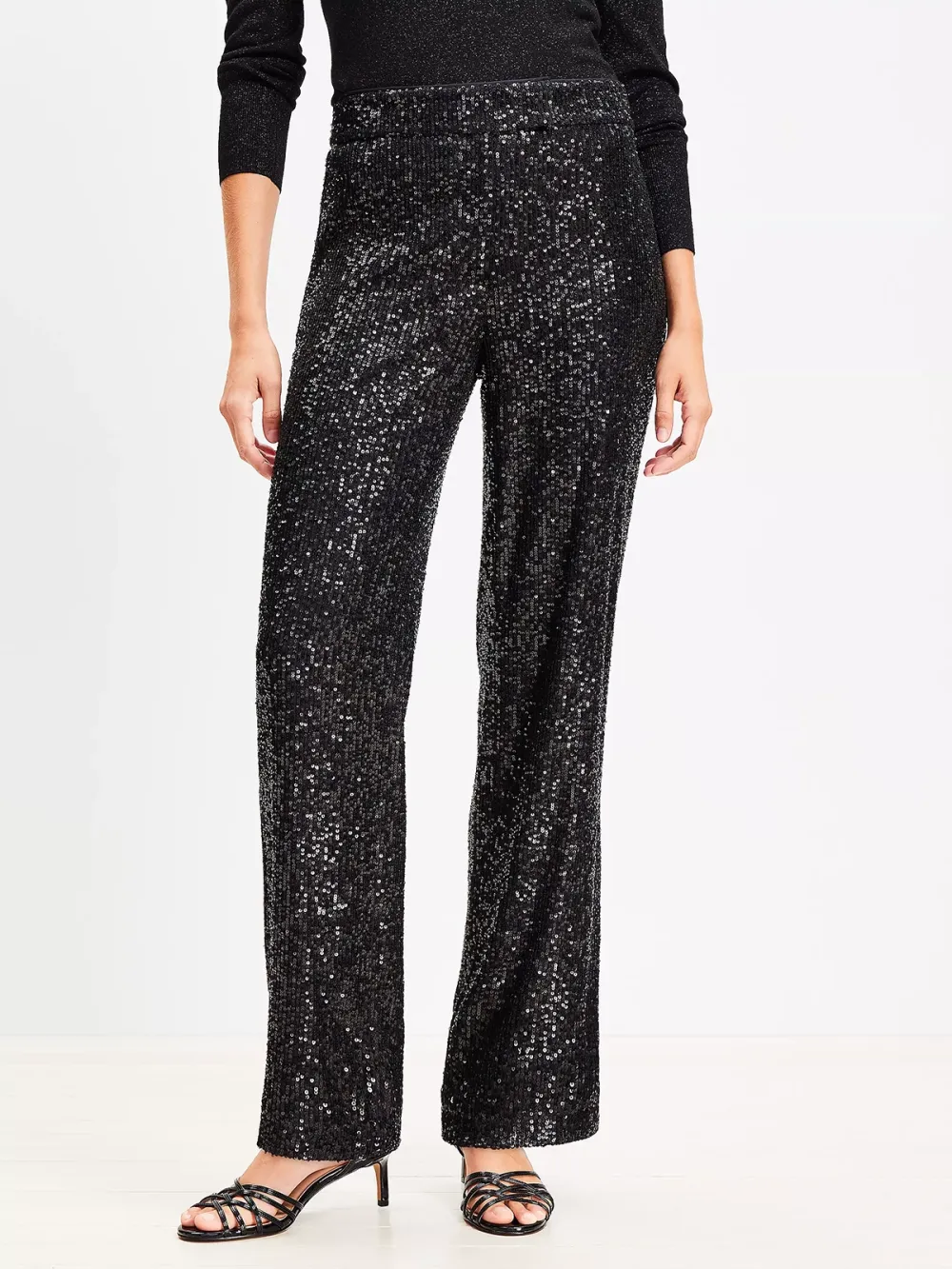 Sequin Straight Pants