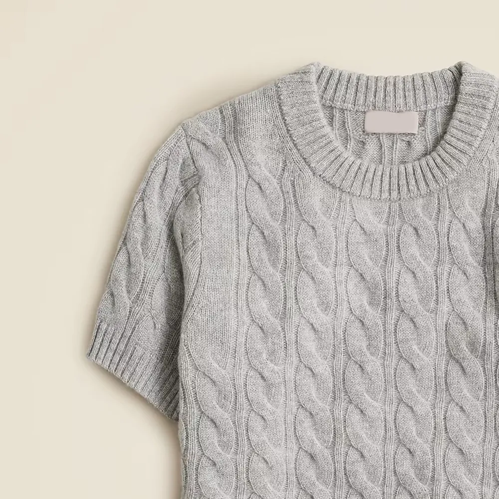 Cashmere cable-knit T-shirt