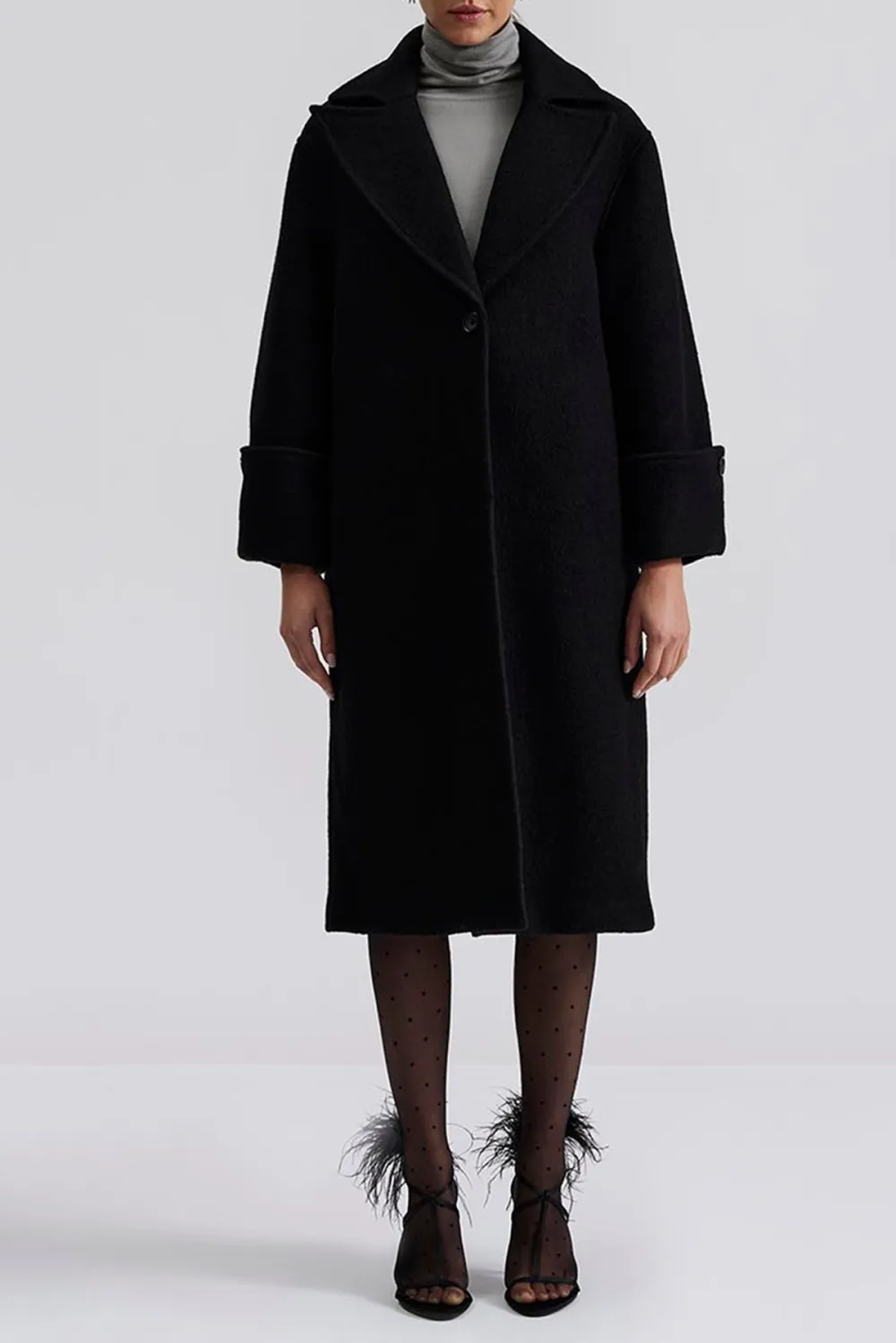 Long Length Wool Blend Coat