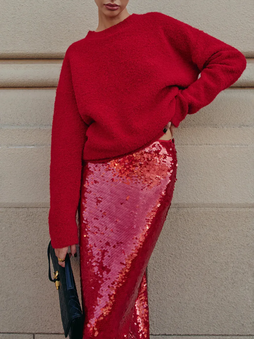 Round Neck Drop Shoulder Sweater