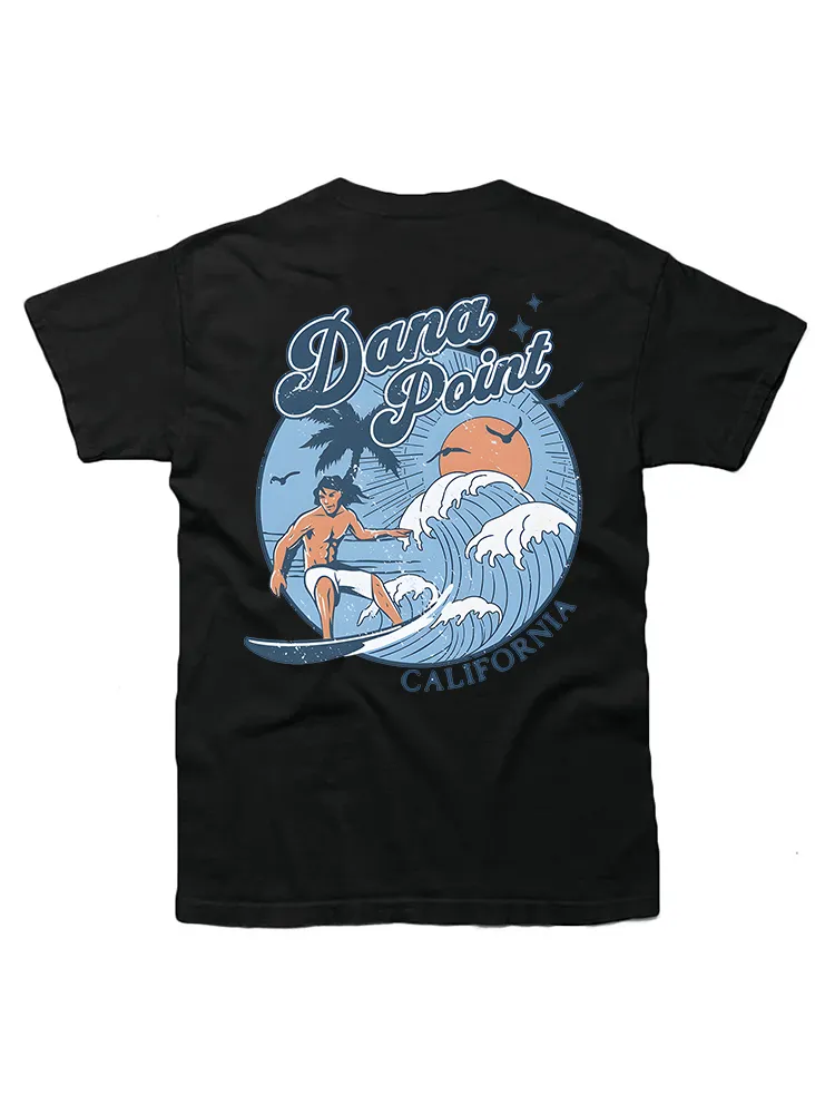 1970S Vintage Surfing Dana Point, California Retro Sunset // Old School Surfer // Surf California T-Shirt