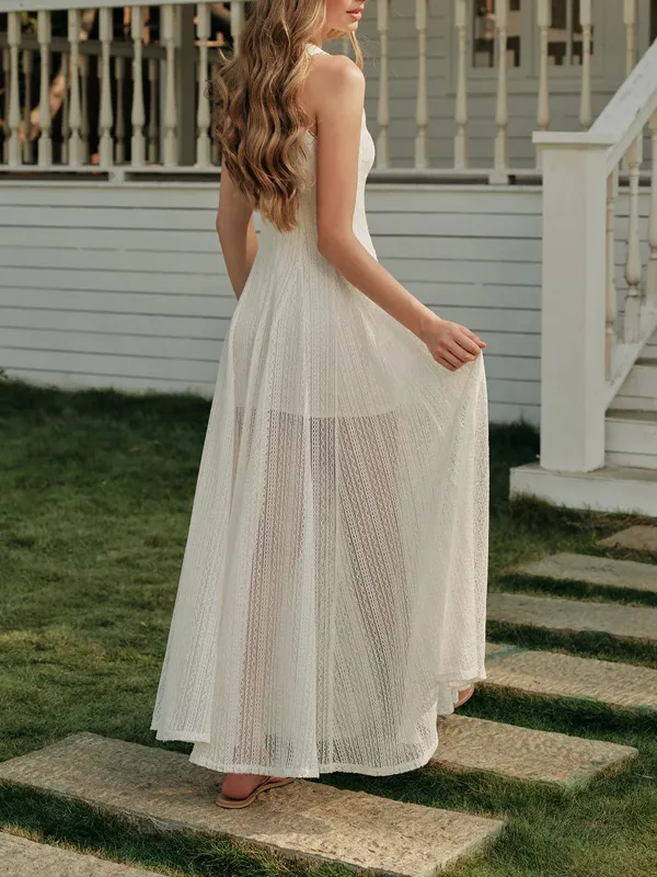 Textured Round Neck Sleeveless Dress