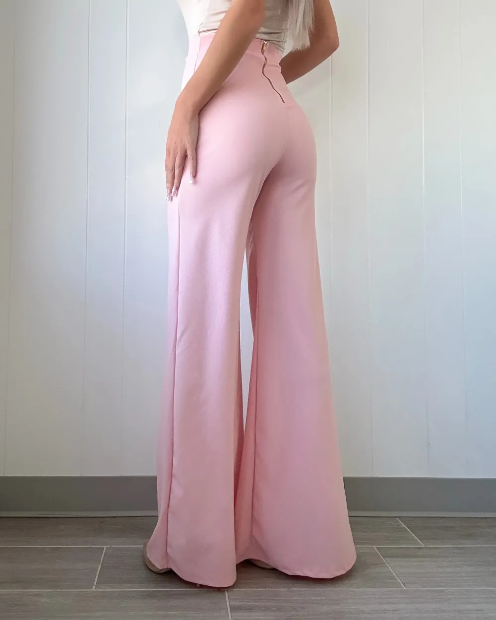 Sleek Sophistication Wide Leg Pants - Blush