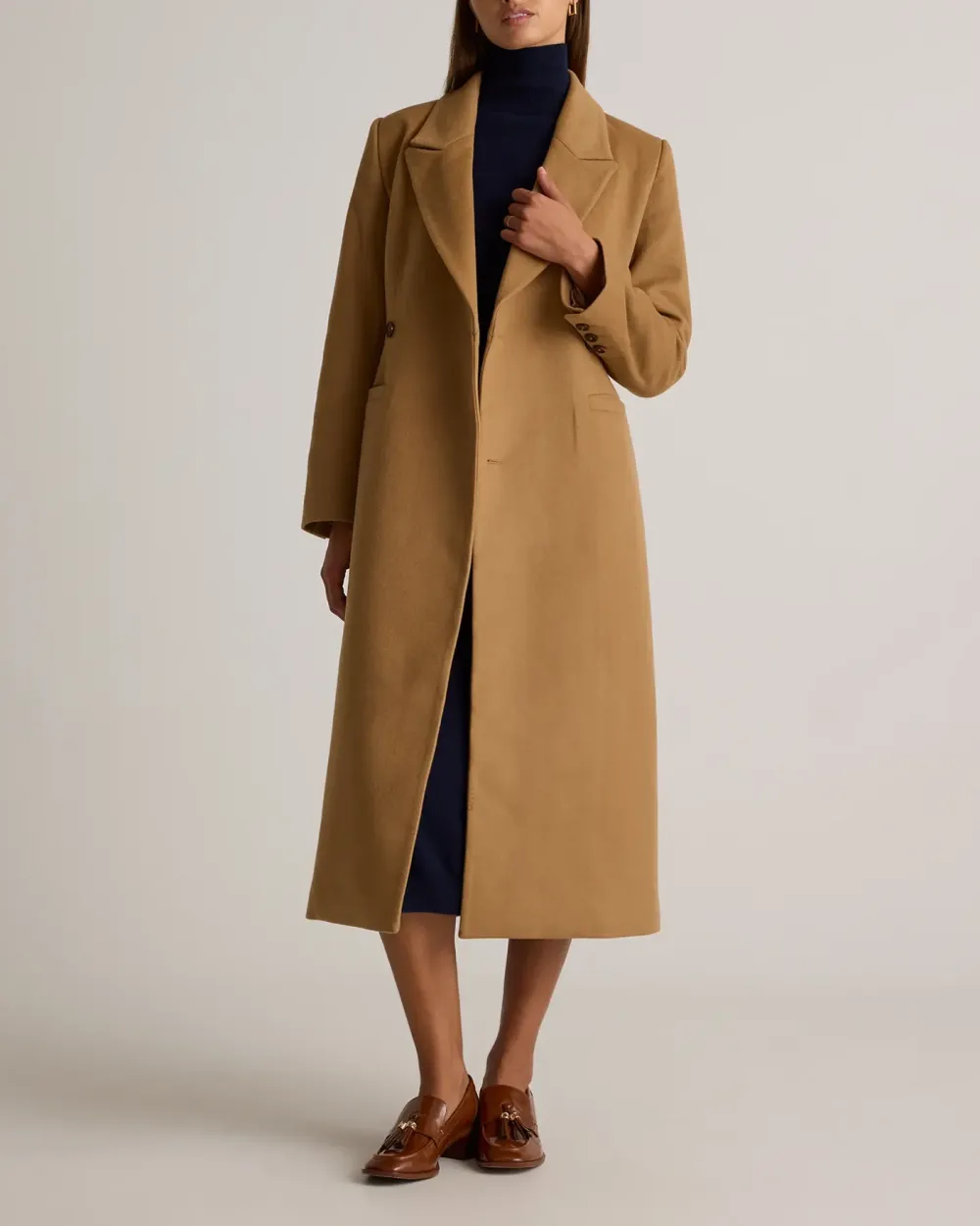 Slight Stretch Italian Wool Tailored Coat